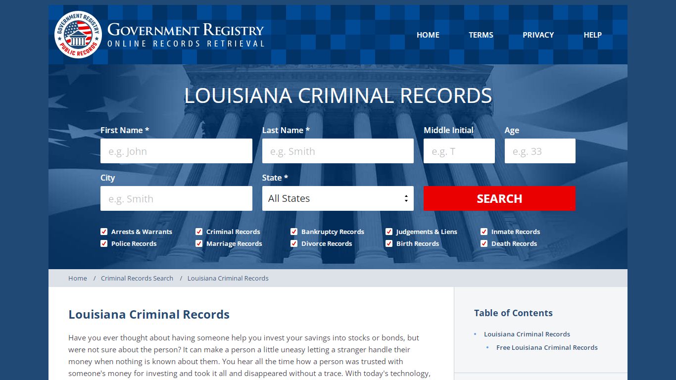 Louisiana Criminal Records | Louisiana Public Criminal Records ...